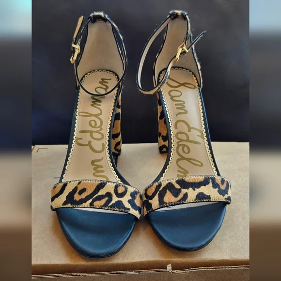 Sam Edelman Women's Yaro Animal-Print High-Heel Sandals Size 8.5 - Picture 2 of 8